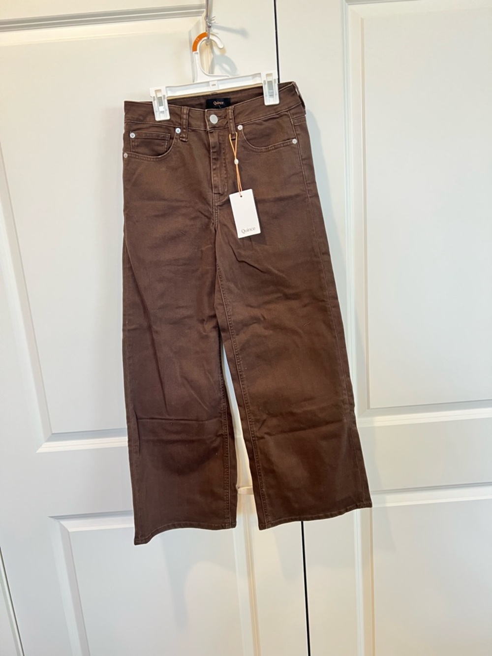 Quince Chocolate Brown Wide-Leg Jeans